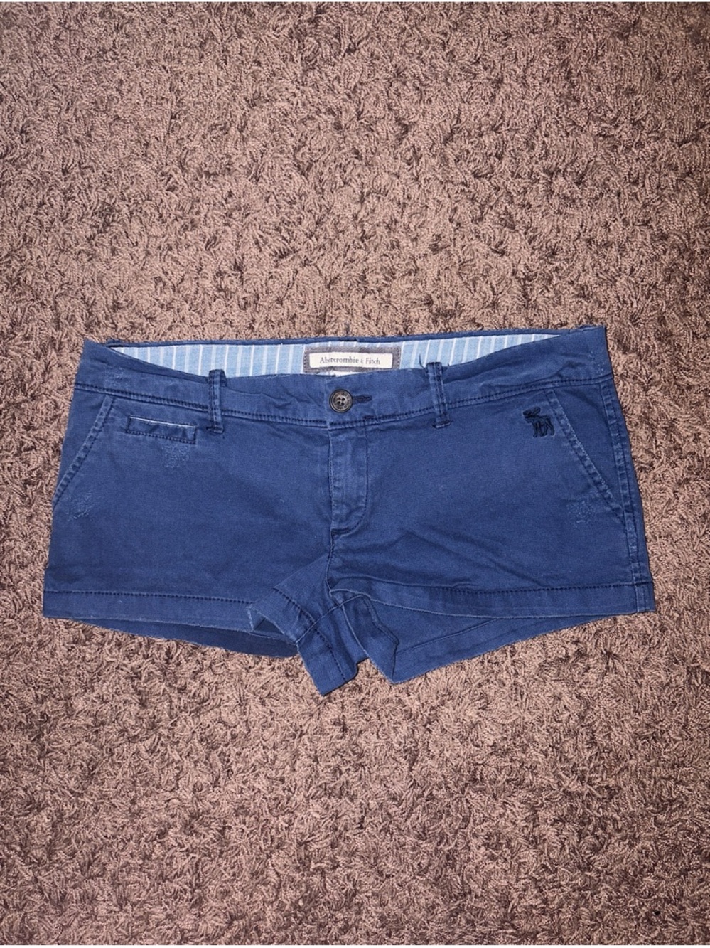 Vintage Y2K Abercrombie & Fitch Navy Women's Low Rise Chino Shorts